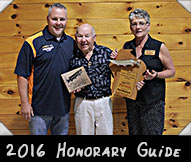 2016 Honorary Guide Ron Rickman shown here with Ron Rickman jr and Donna Rickman