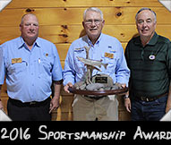 2016 WMH Sportsmanship Award winner Roger Sobota pictured here with WMH Vice President Don Laudubec (left) and
