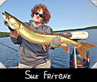 Sue Fritche landed this 37 ” musky guided by Mike Driessen