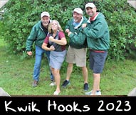 Kwik Hooks 2023 - Tom Colbert, Jason Wucki, Rent Gander, Greeter Amy Farrow
